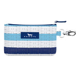 Meant to Bistro SCOUT IDKase Card Holder – 5″×3.25″×0.5″ water‑resistant coated cotton slim wallet with clear ID window and key‑clasp clip. Available at Be Charmed