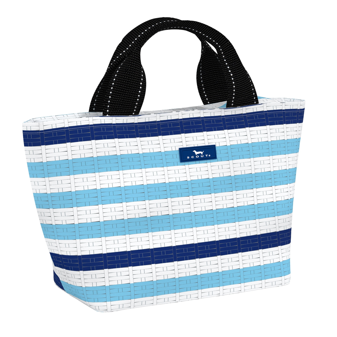 Meant to Bistro SCOUT Nooner insulated lunch bag – 14.25″ W x 8″ H x 6″ D, foam-insulated, water-resistant poly twill, exterior zipper pocket. Folds flat for compact storage. Available at Be Charmed