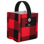 Flanel No 5 SCOUT Mini Package Gift Bag – 5″ W × 5.75″ H × 4.25″ D reusable woven gift bag folds flat, weighs 0.1 lb, with 3.5″ handle drop and grommets for ribbon/stickers. Durable and eco‑friendly. Available at Be Charmed 