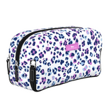 Moves Like Jaguar SCOUT 3‑Way Bag – 10.75″ W × 5.5″ H × 4″ D coated cotton travel organizer with three zip compartments, stands upright, water‑resistant, wipes clean. Available at Be Charmed