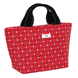 Basic Stitch SCOUT Nooner insulated lunch bag – 14.25″ W x 8″ H x 6″ D, foam-insulated, water-resistant poly twill, exterior zipper pocket. Folds flat for compact storage. Available at Be Charmed