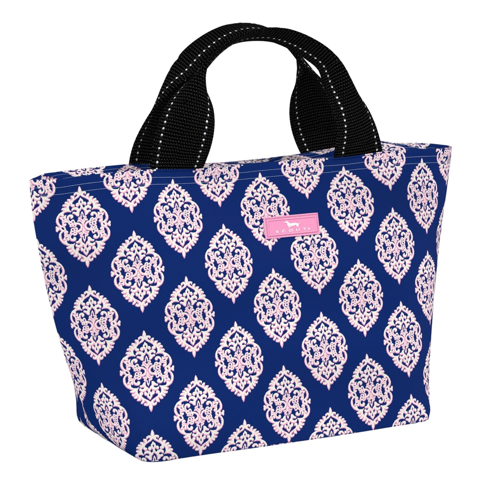 Brooch the Subject SCOUT Nooner insulated lunch bag – 14.25″ W x 8″ H x 6″ D, foam-insulated, water-resistant poly twill, exterior zipper pocket. Folds flat for compact storage. Available at Be Charmed