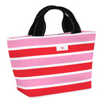 Scout Candy Striper Nooner insulated lunch bag with wide base for easy loading – available at Be Charmed