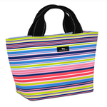 LIne Up SCOUT Nooner insulated lunch bag – 14.25″ W x 8″ H x 6″ D, foam-insulated, water-resistant poly twill, exterior zipper pocket. Folds flat for compact storage. Available at Be Charmed