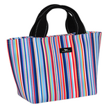 Line and Danday SCOUT Nooner insulated lunch bag – 14.25″ W x 8″ H x 6″ D, foam-insulated, water-resistant poly twill, exterior zipper pocket. Folds flat for compact storage. Available at Be Charmed
