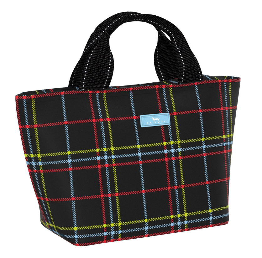 SCOUTlander SCOUT Nooner insulated lunch bag – 14.25″ W x 8″ H x 6″ D, foam-insulated, water-resistant poly twill, exterior zipper pocket. Folds flat for compact storage. Available at Be Charmed