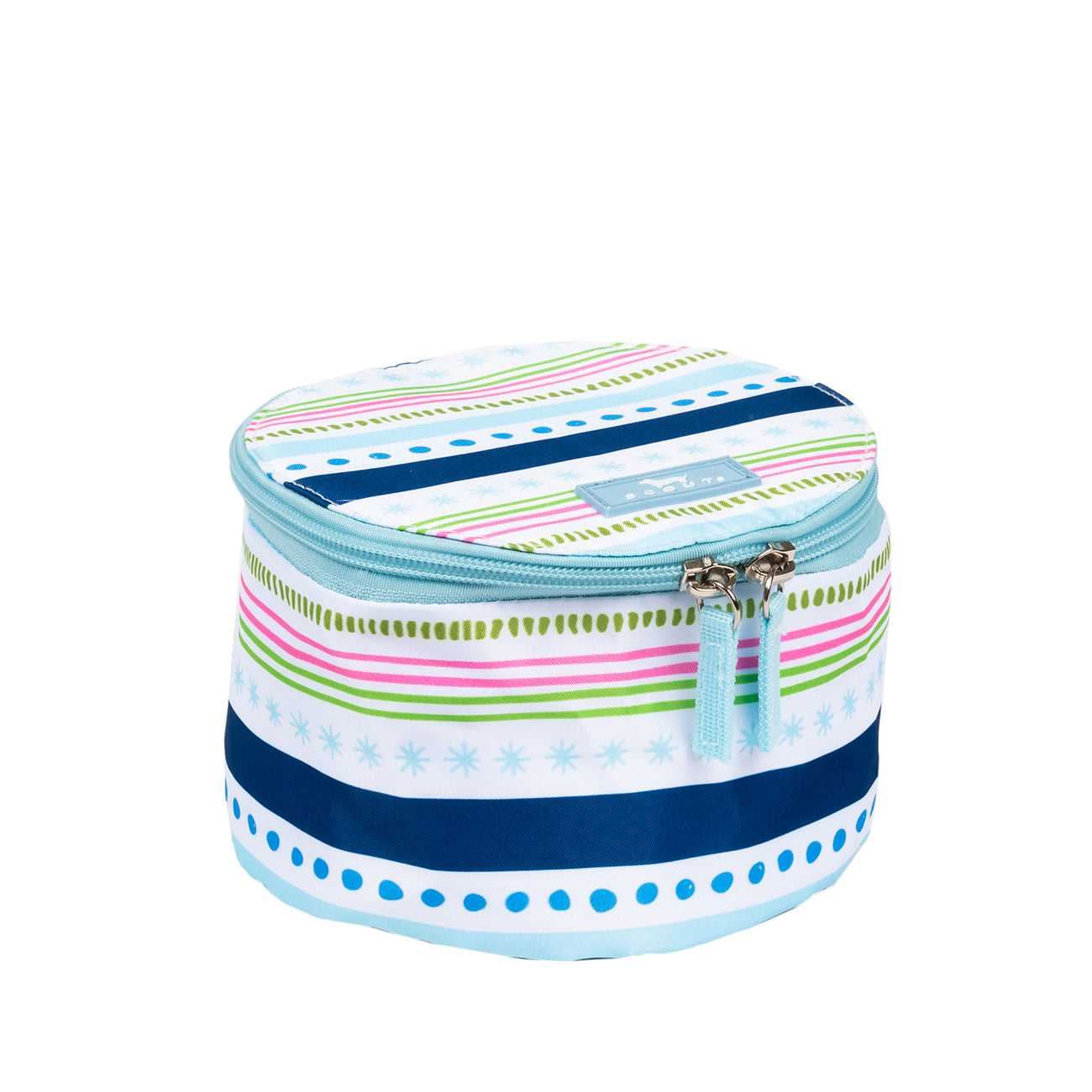 Scout All the Trimmings Perfect Gem jewelry case, round and compartmentalized with drawstring pouches – available at Be Charmed