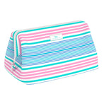 Scout Pool MaCartney Big Mouth makeup bag with wire‑frame wide opening & pockets – available at Be Charmed