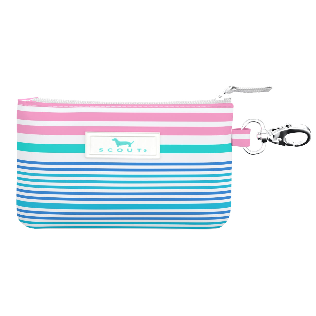  Pool McCartney SCOUT IDKase Card Holder – 5″×3.25″×0.5″ water‑resistant coated cotton slim wallet with clear ID window and key‑clasp clip. Available at Be Charmed