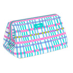Scout Pretty in pink Big Mouth makeup bag with wire‑frame wide opening & pockets – available at Be Charmed