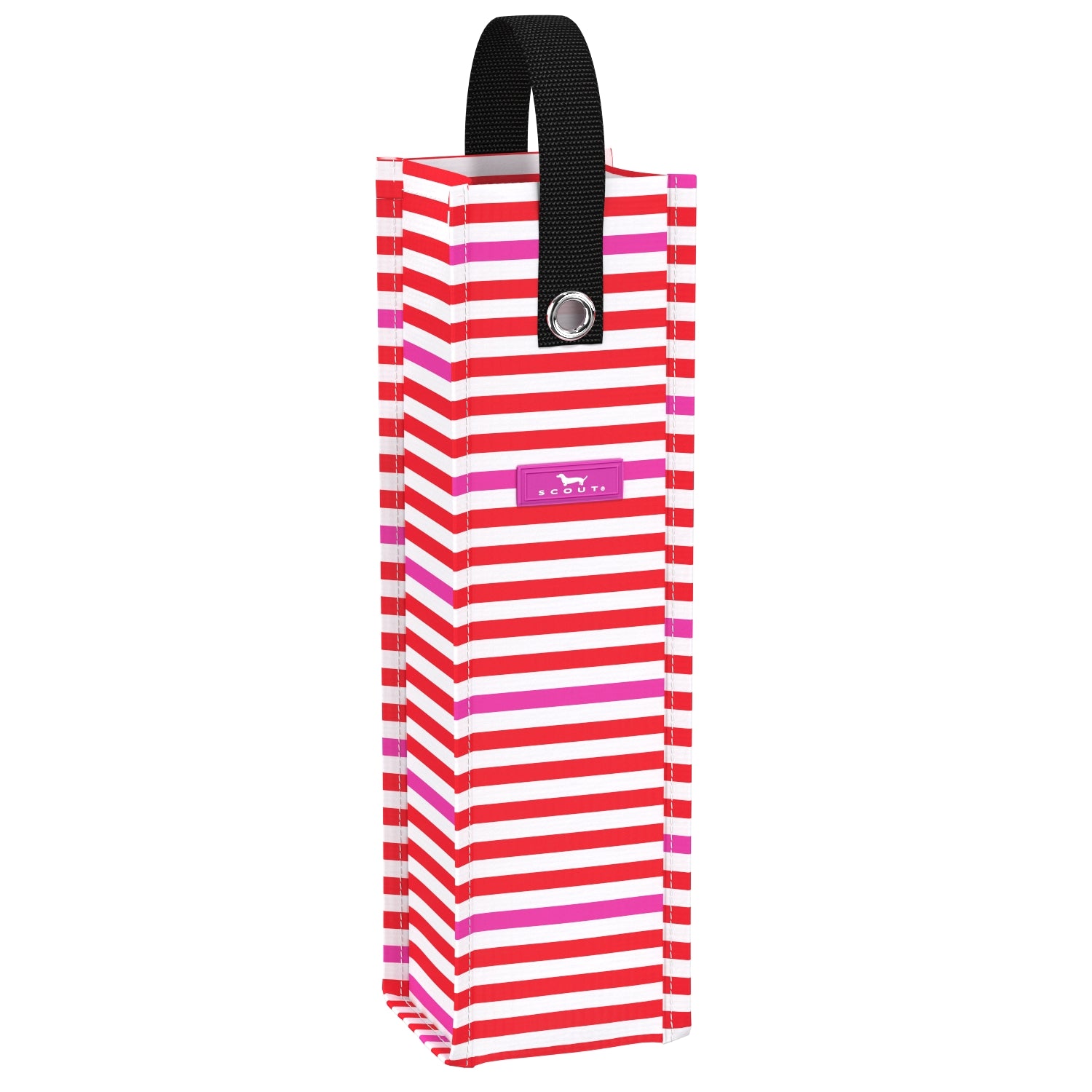 Scout Ready to Jingle Spirit Liftah reusable wine gift bag, folds flat & durable – available at Be Charmed