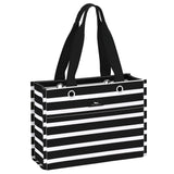 Fleetwood Black SCOUT Tiny Package Gift Bag – 11"W × 8"H × 4.5"D all‑weather woven bag folds flat, weighs 0.2 lbs, holds 30 lbs, reusable and wipe‑clean. Available at Be Charmed