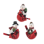 Ganz Snowman Riding Cardinal Figurines