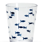 Two's Company Acrylic Drinking Glass Blue Fish 16oz