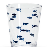 Two's Company Acrylic Drinking Glass Blue Fish 16oz