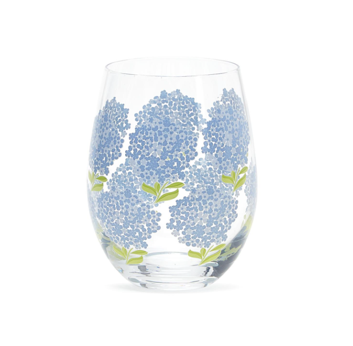 Two's Company Stemless Wine Hydrangea