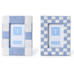 Two's Company 4x6 Frame Checkered Blue and White