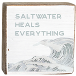 Rustic Marlin 6 x 6 Block Saltwater Heals Everything