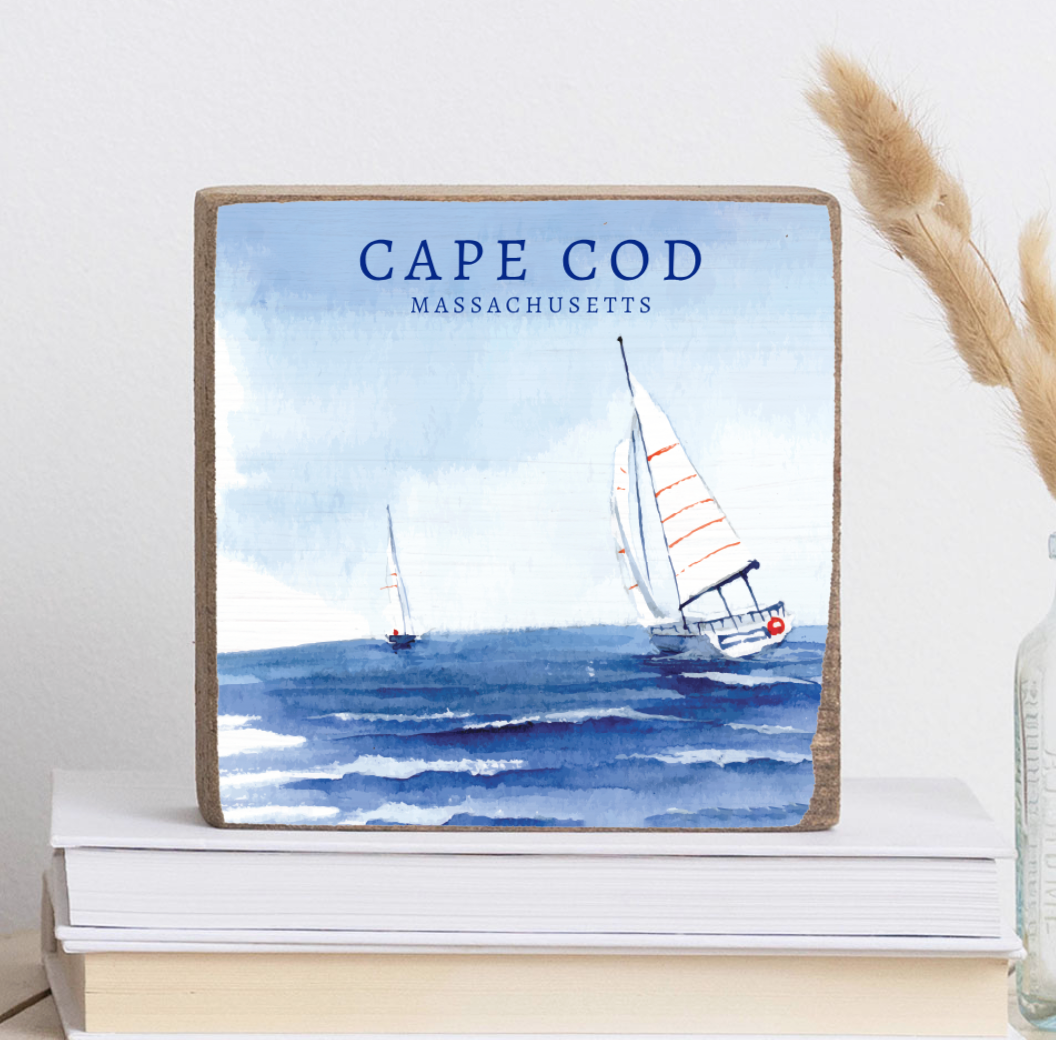 Rustic Marlin 6 x 6 Block Cape Cod Open Sea Sailing