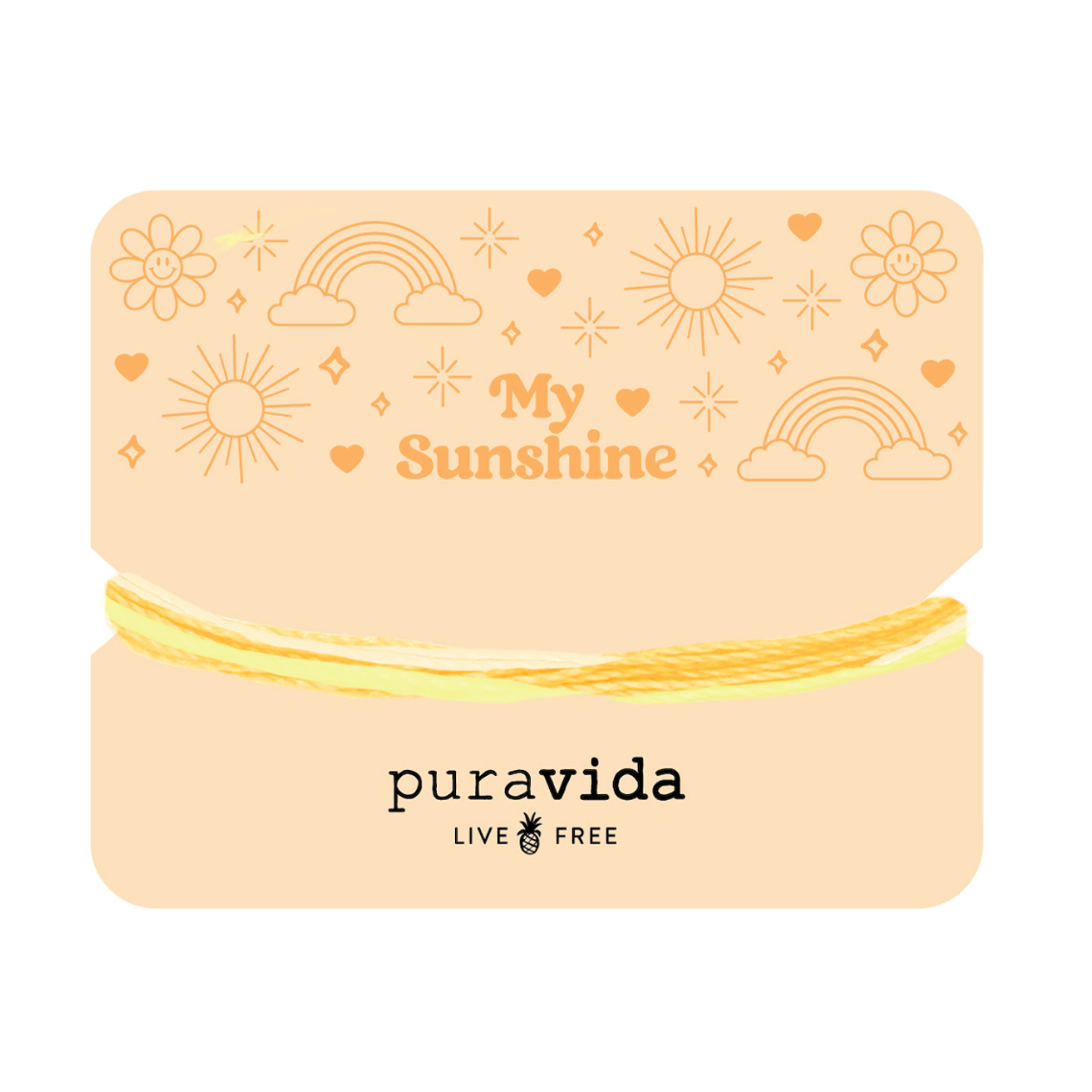 Pura Vida My Sunshine Gifting Original Bracelet on card