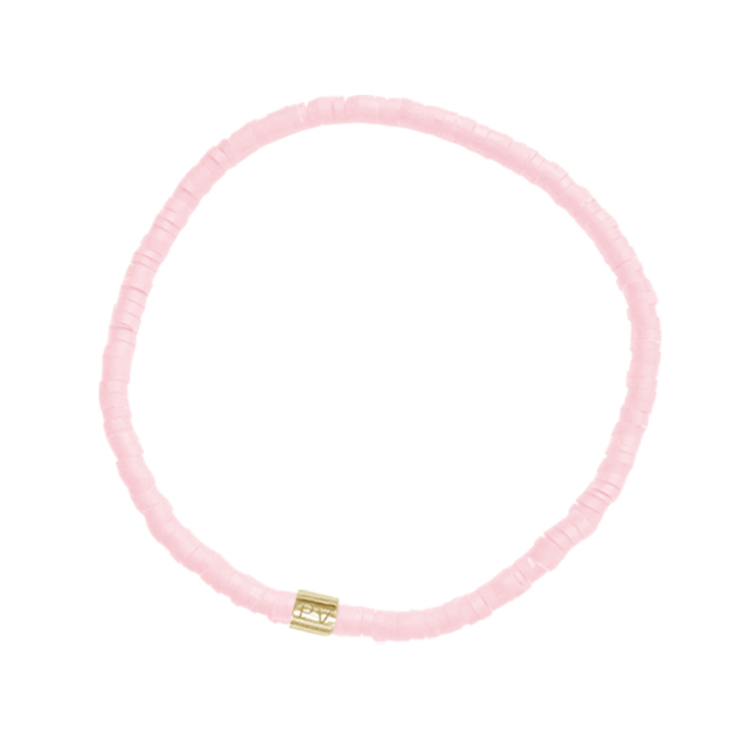 Pura Vida Baby Pink Cabrillo Vinyl Disc Stretch Bracelet 