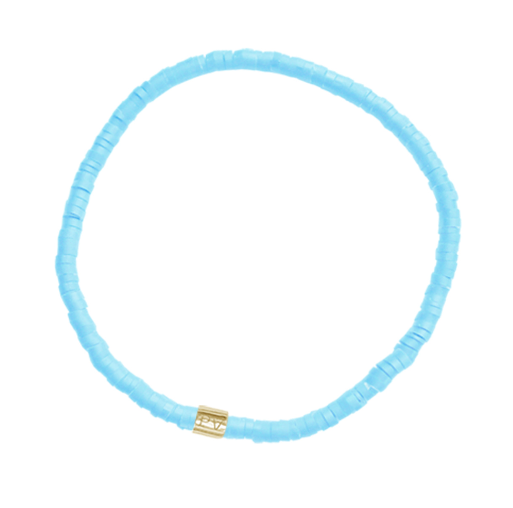 Pura Vida Sky Blue Cabrillo Vinyl Disc Stretch Bracelet 