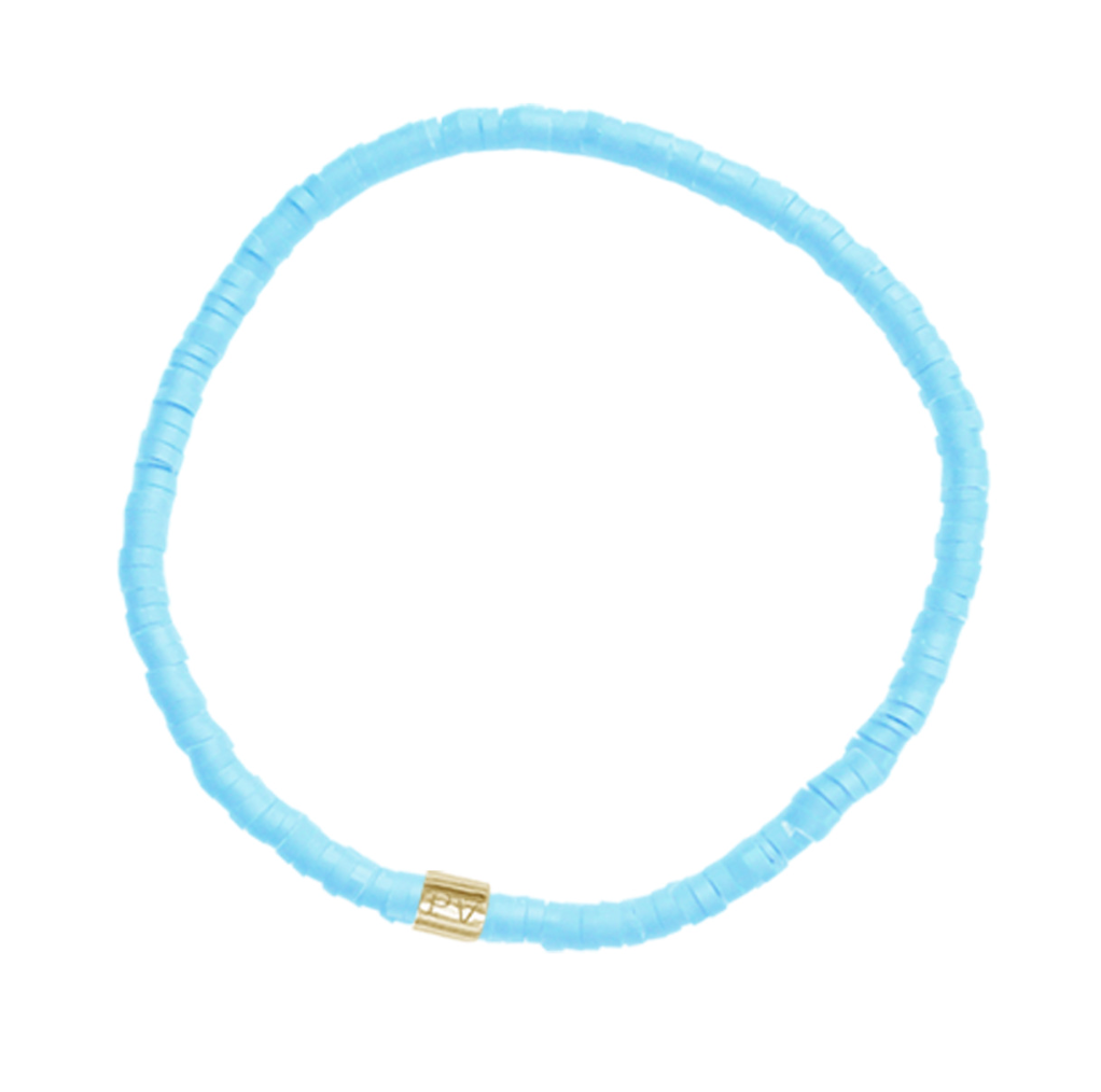Pura Vida Sky Blue Cabrillo Vinyl Disc Stretch Bracelet 