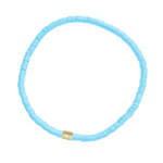 Pura Vida Sky Blue Cabrillo Vinyl Disc Stretch Bracelet 