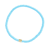 Pura Vida Sky Blue Cabrillo Vinyl Disc Stretch Bracelet 