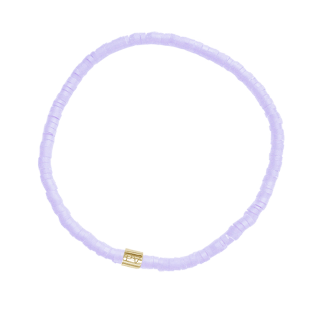 Pura Vida Lavender Cabrillo Vinyl Disc Stretch Bracelet 