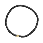 Pura Vida Black Cabrillo Vinyl Disc Stretch Bracelet 