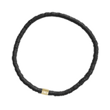 Pura Vida Black Cabrillo Vinyl Disc Stretch Bracelet 