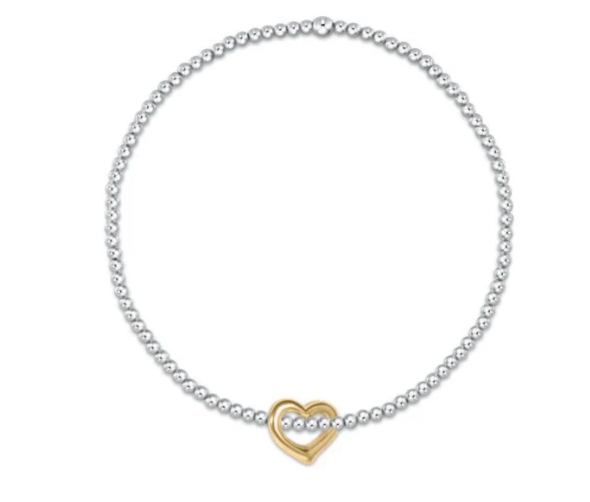 enewton Mixed Metal 2.5mm Bracelet Love Gold Charm