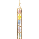 Rain Gold Stacked Pastel Color Bead Bar Earrings 