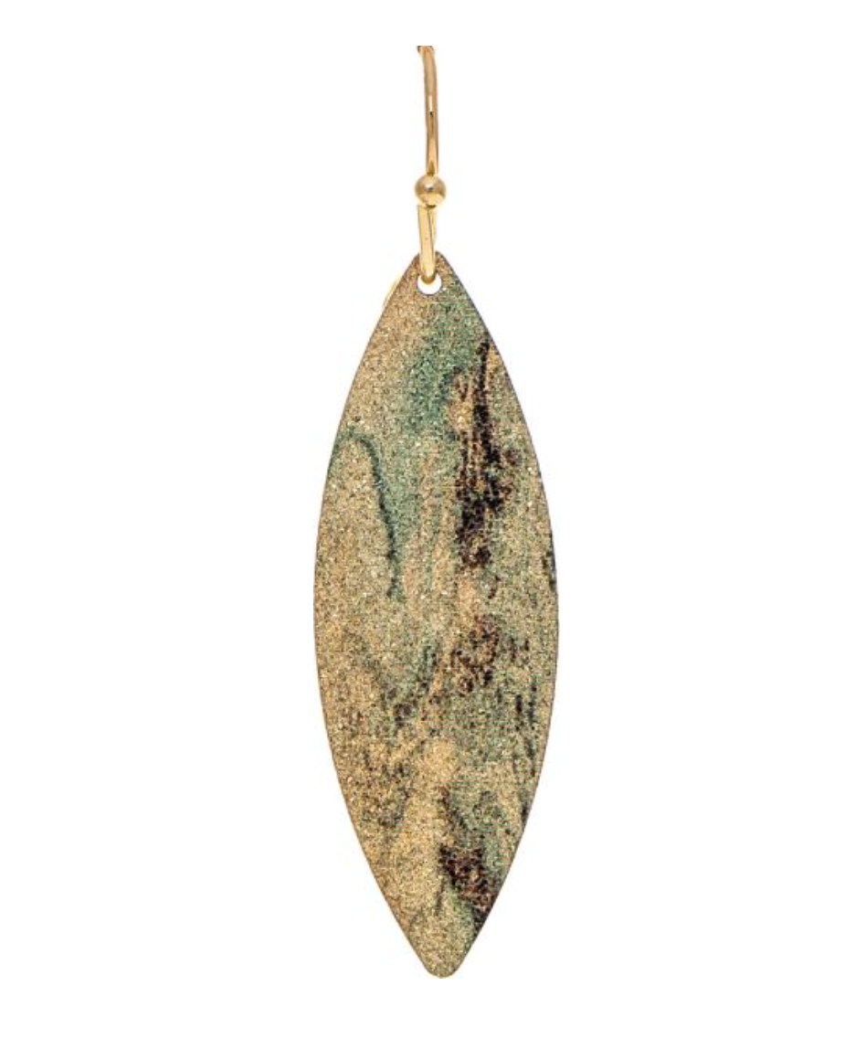 Rain Gold Green Wash Sparkle Ellipse Earrings 