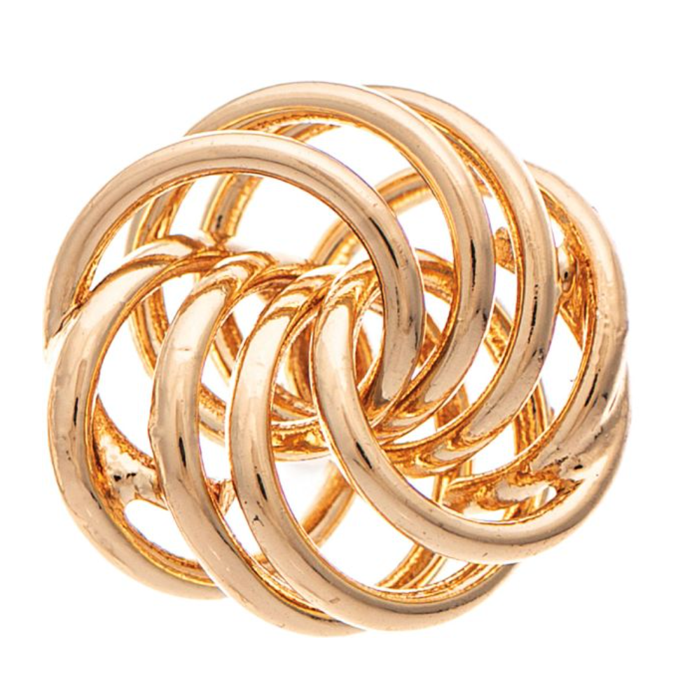 Rain Gold Swirled Love Knot Post Earring