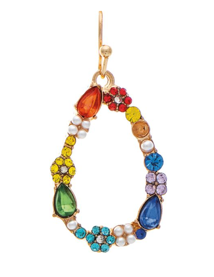 Rain Gold Multicolor Faux Pearl Bits & Baubles Teardrop Earrings 