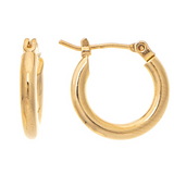 Rain Gold Little 1/2"Hypoallergenic Pin Catch Hoop Earrings