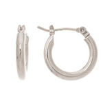 Rain Silver Little 1/2"Hypoallergenic Pin Catch Hoop Earrings