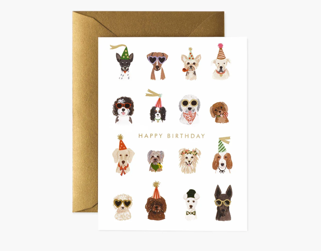 Rifle Paper Co Birthday Card Party Pups