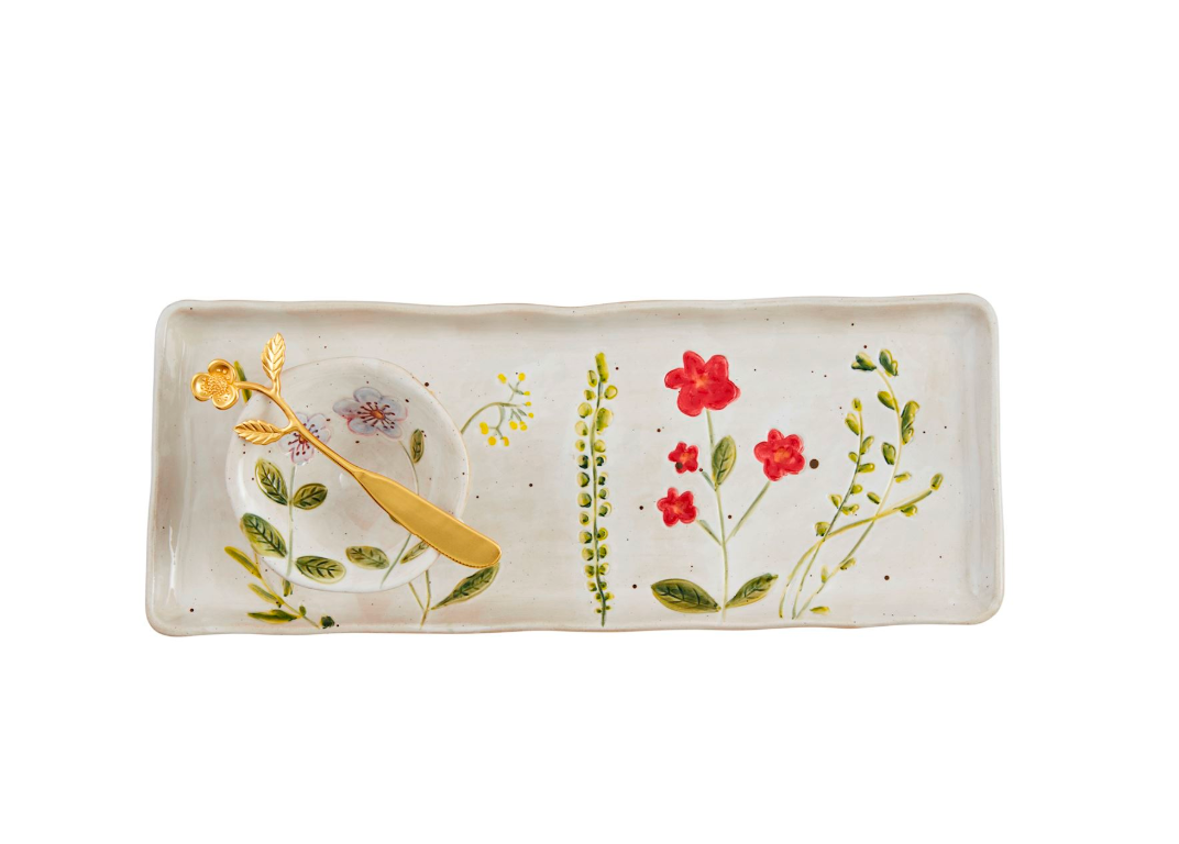 Mud Pie Tray & Dip Set Botanica