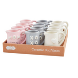 Mud Pie Mom Chunky Letter Bud Vases