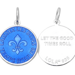 Lola - Pendant - Fleur De Lis - Medium Periwinkle