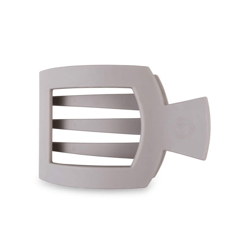 Silver Flames Flat Square Hair Clip with bendable teeth and sleek strong hold—available at Be Charmed.