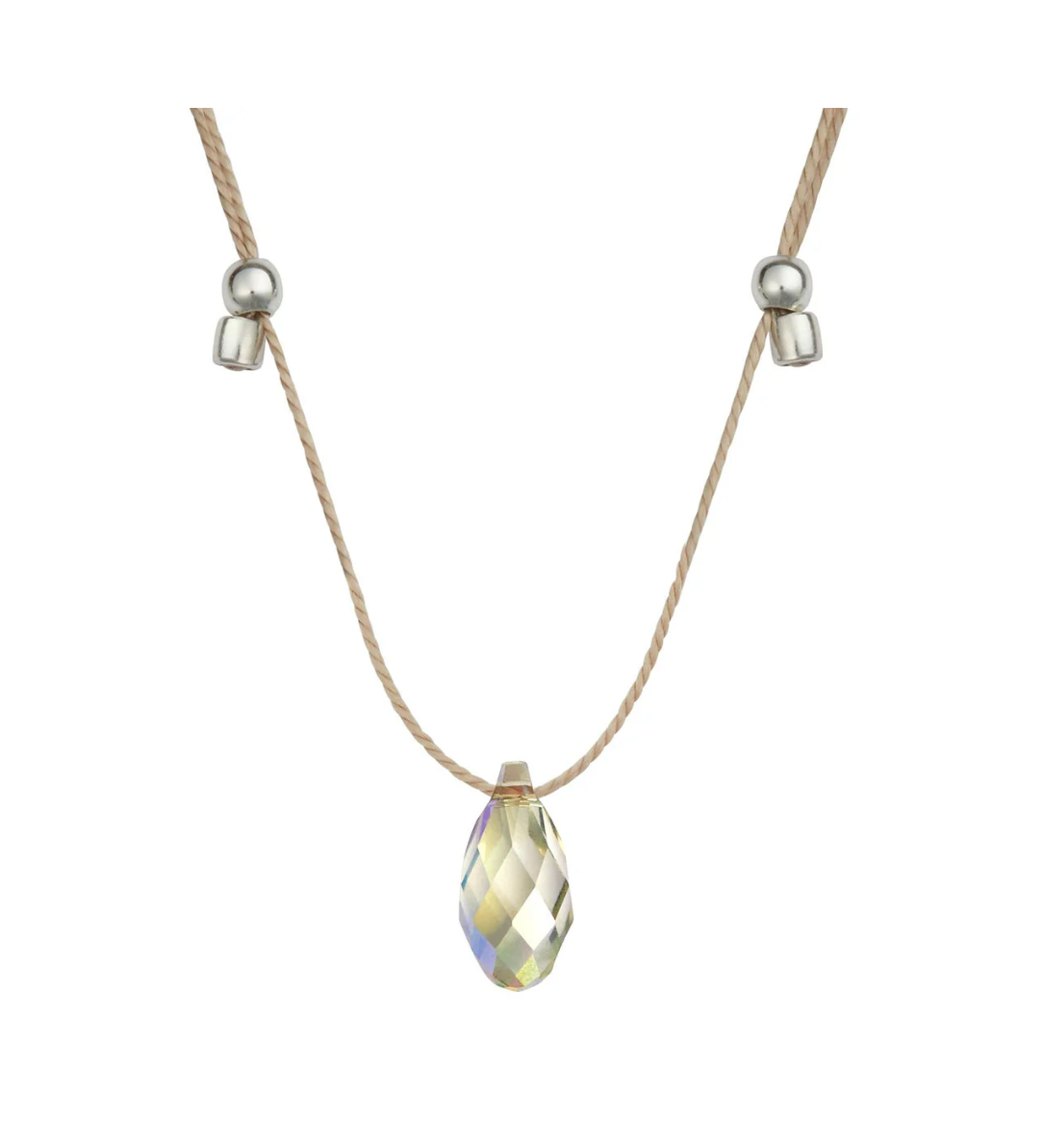 Silver &LIVY Paradise Hyevibe Crystal Slider Necklace, available at Be Charmed 