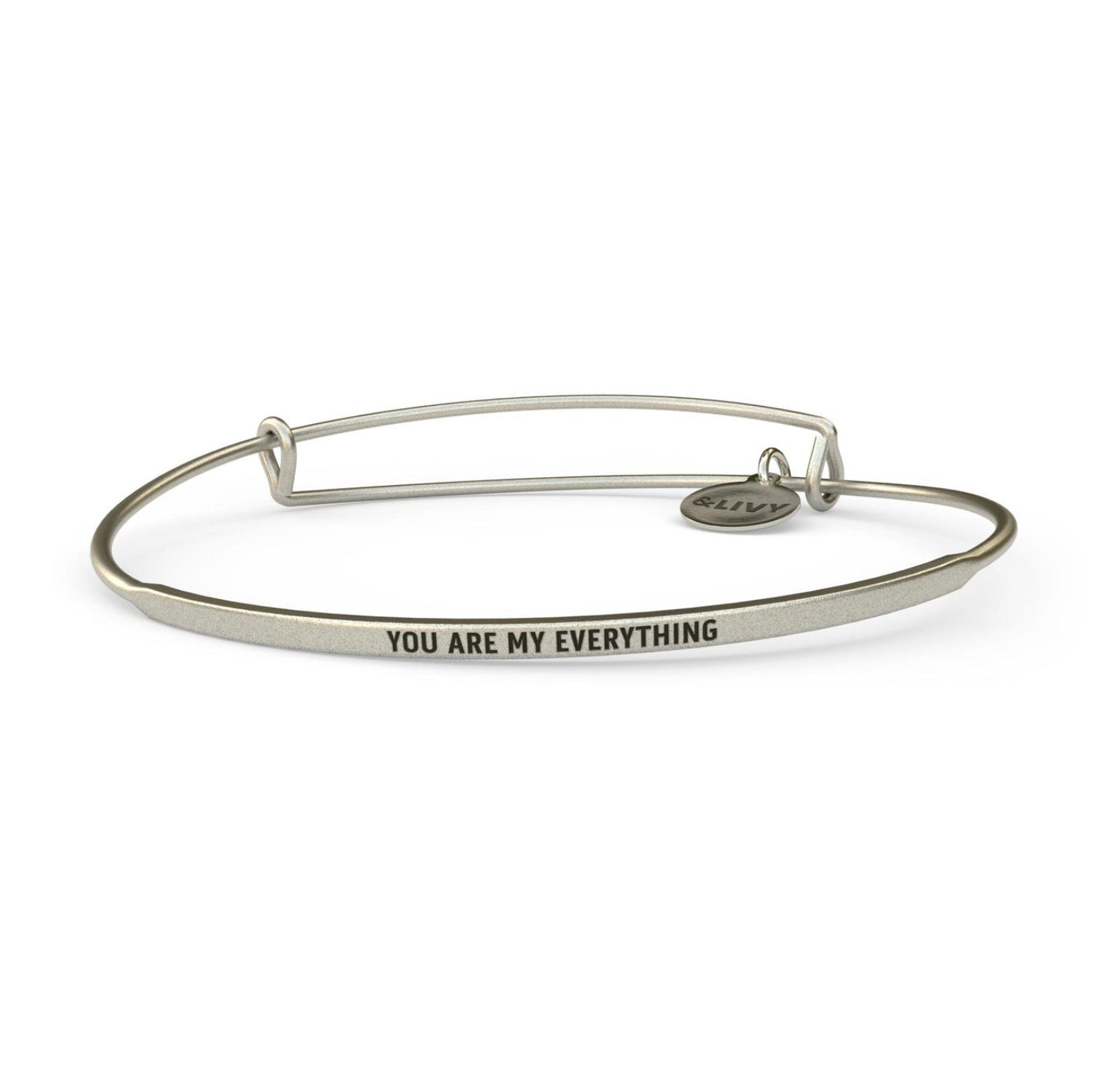 Silver &LIVY You Are My Everything POSY Bangle, available at Be Charmed