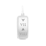 Front Lola 7 Down 8 Up tag for necklace with an inspiring engraved message symbolizing strength and resilience. Available at Be Charmed.