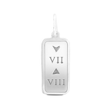 Front Lola 7 Down 8 Up tag for necklace with an inspiring engraved message symbolizing strength and resilience. Available at Be Charmed.