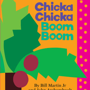 Book cover of 'Chicka Chicka Boom Boom' with colorful design and text. Available at Be Charmed