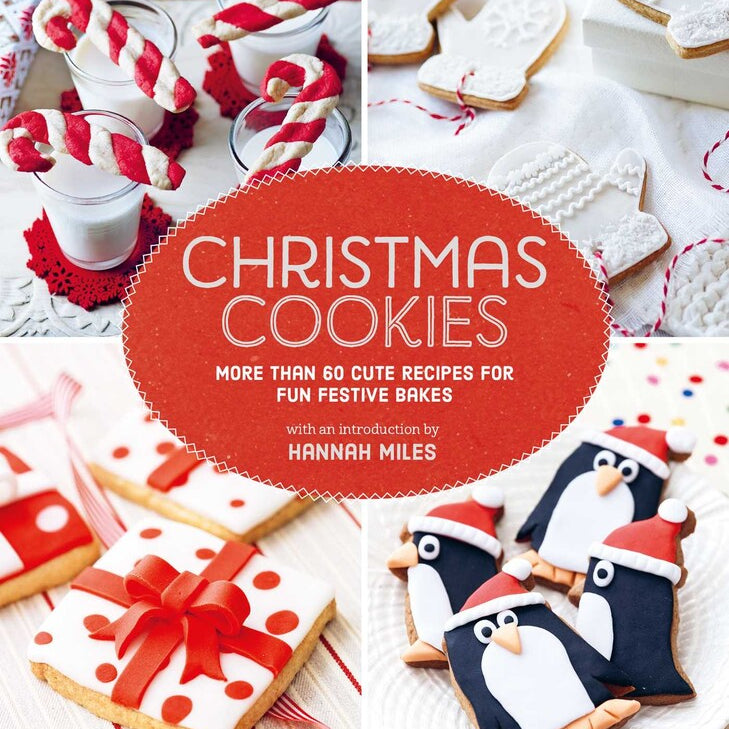 Book cover of 'Christmas Cookies' with festive cookies and a red banner. Available at Be Charmed. 